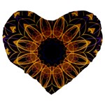 Yellow Purple Lotus Mandala 19  Premium Heart Shape Cushion Back