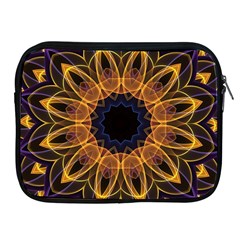 Yellow Purple Lotus Mandala Apple Ipad Zippered Sleeve by Zandiepants