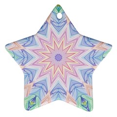 Soft Rainbow Star Mandala Star Ornament