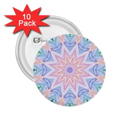 Soft Rainbow Star Mandala 2 25  Button (10 Pack) by Zandiepants