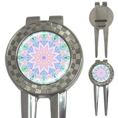 Soft Rainbow Star Mandala Golf Pitchfork & Ball Marker