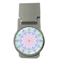 Soft Rainbow Star Mandala Money Clip (round)