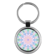 Soft Rainbow Star Mandala Key Chain (round)