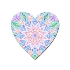 Soft Rainbow Star Mandala Magnet (heart)