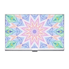 Soft Rainbow Star Mandala Business Card Holder