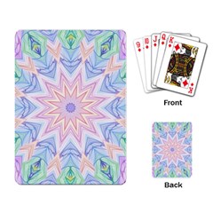 Soft Rainbow Star Mandala Playing Cards Single Design by Zandiepants