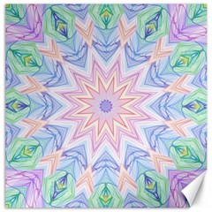 Soft Rainbow Star Mandala Canvas 16  X 16  (unframed) by Zandiepants