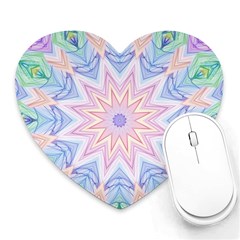 Soft Rainbow Star Mandala Mouse Pad (heart)