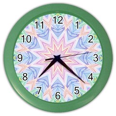 Soft Rainbow Star Mandala Wall Clock (color) by Zandiepants