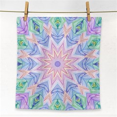 Soft Rainbow Star Mandala Face Towel by Zandiepants