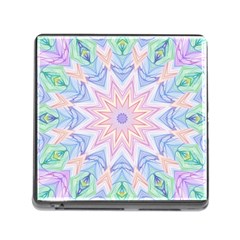 Soft Rainbow Star Mandala Memory Card Reader With Storage (square) by Zandiepants