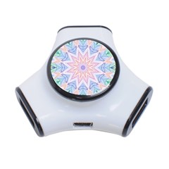 Soft Rainbow Star Mandala 3 Port Usb Hub