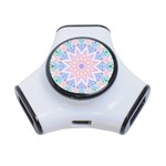 Soft Rainbow Star Mandala 3 Port USB Hub Front