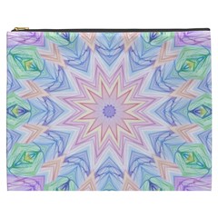 Soft Rainbow Star Mandala Cosmetic Bag (xxxl)