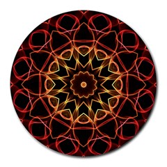 Yellow And Red Mandala 8  Mouse Pad (round) by Zandiepants