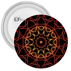 Yellow And Red Mandala 3  Button