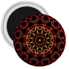 Yellow And Red Mandala 3  Button Magnet