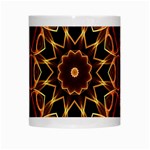 Yellow And Red Mandala White Coffee Mug Center