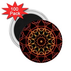 Yellow And Red Mandala 2 25  Button Magnet (100 Pack) by Zandiepants