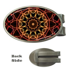 Yellow And Red Mandala Money Clip (oval)