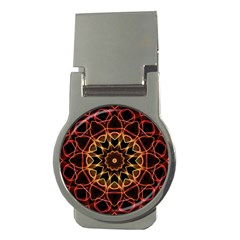 Yellow And Red Mandala Money Clip (round)