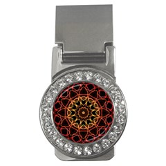 Yellow And Red Mandala Money Clip (cz)