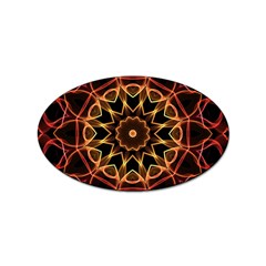 Yellow And Red Mandala Sticker (oval)