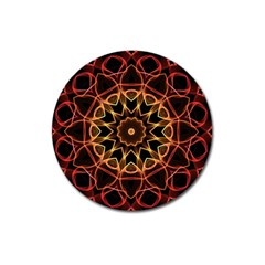 Yellow And Red Mandala Magnet 3  (round) by Zandiepants