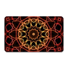 Yellow And Red Mandala Magnet (rectangular) by Zandiepants