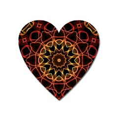 Yellow And Red Mandala Magnet (heart)