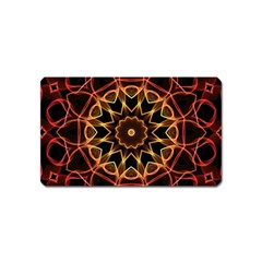 Yellow And Red Mandala Magnet (name Card) by Zandiepants