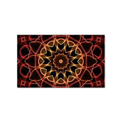 Yellow And Red Mandala Sticker 100 Pack (rectangle)