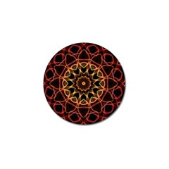 Yellow And Red Mandala Golf Ball Marker 10 Pack