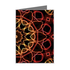 Yellow And Red Mandala Mini Greeting Card