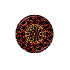 Yellow And Red Mandala Golf Ball Marker 4 Pack (for Hat Clip)