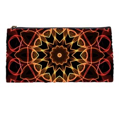 Yellow And Red Mandala Pencil Case by Zandiepants