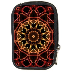 Yellow And Red Mandala Compact Camera Leather Case