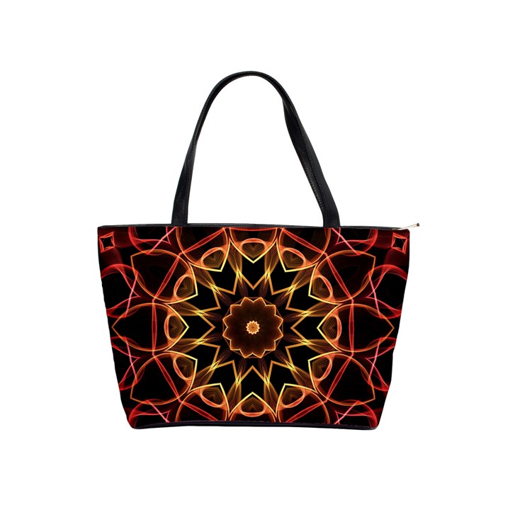 Yellow And Red Mandala Large Shoulder Bag