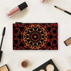 Yellow And Red Mandala Cosmetic Bag (small)