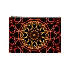 Yellow And Red Mandala Cosmetic Bag (large) by Zandiepants