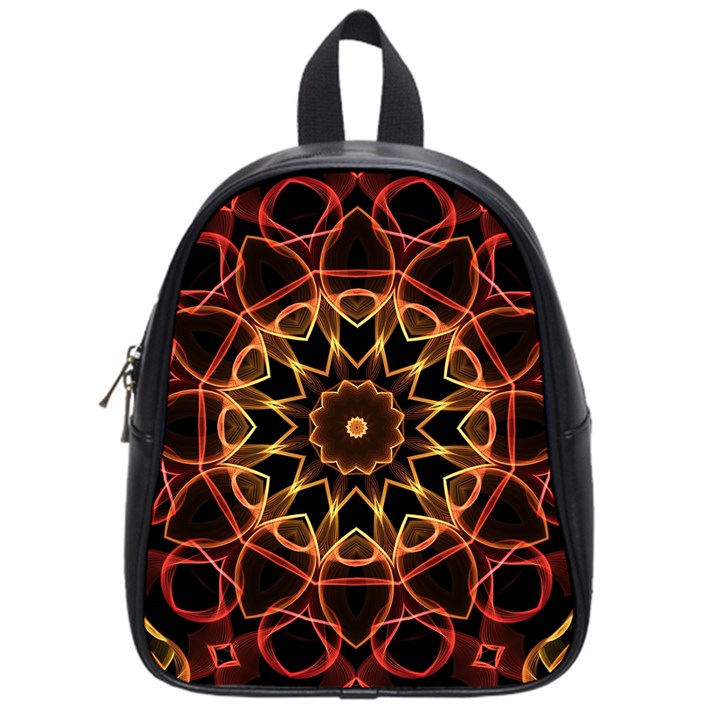 Yellow And Red Mandala School Bag (Small)