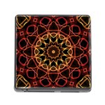 Yellow And Red Mandala Memory Card Reader with Storage (Square) Front