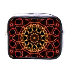 Yellow And Red Mandala Mini Travel Toiletry Bag (one Side) by Zandiepants