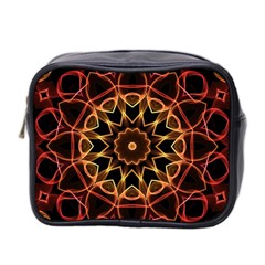 Yellow And Red Mandala Mini Travel Toiletry Bag (two Sides)