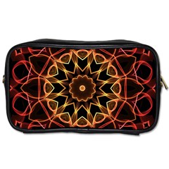 Yellow And Red Mandala Travel Toiletry Bag (two Sides) by Zandiepants