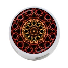 Yellow And Red Mandala 4-port Usb Hub (one Side)