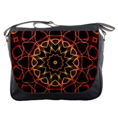 Yellow And Red Mandala Messenger Bag