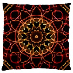 Yellow And Red Mandala Large Cushion Case (single Sided) 