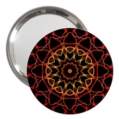 Yellow And Red Mandala 3  Handbag Mirror