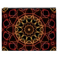 Yellow And Red Mandala Cosmetic Bag (xxxl) by Zandiepants